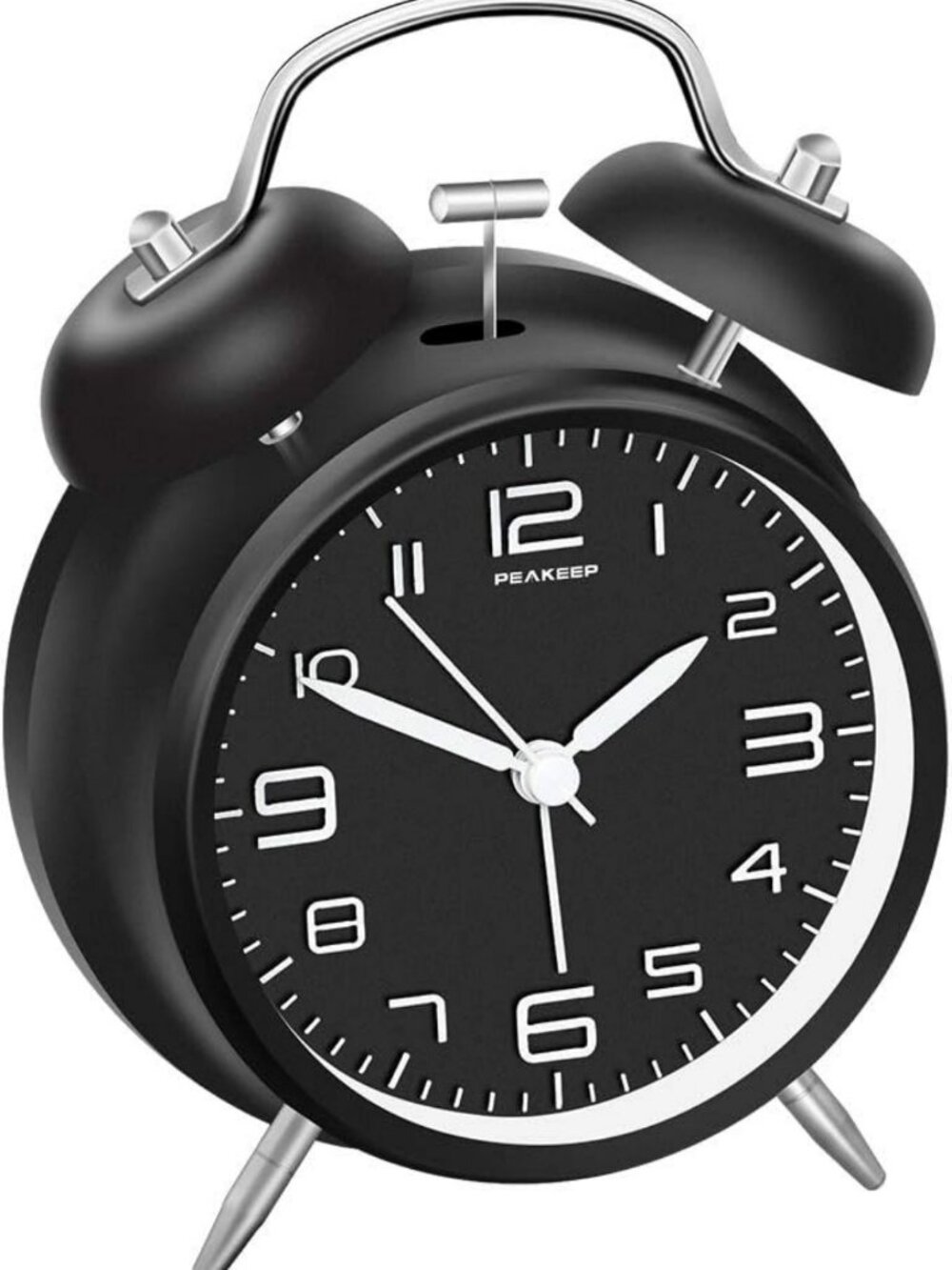 Loud Twin Bell Alarm Clock for Heavy Sleepers | Battery Operated, Backlight